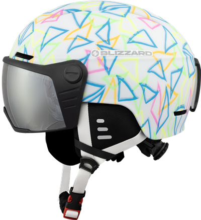 Cască de schi Blizzard Flash Visor junior, albă/multicoloră